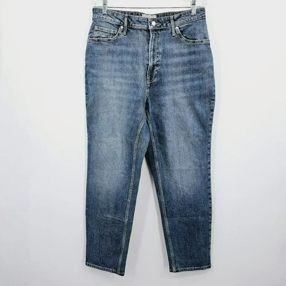 Everlane The Curvy Cheeky Jeans 31 Regular Blue Denim Organic Cotton High Rise